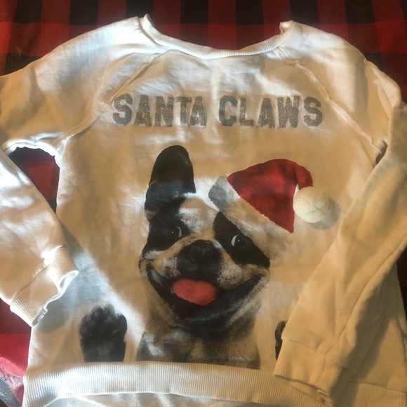 H&M Other - Justice Christmas French bulldog sweatshirt girls